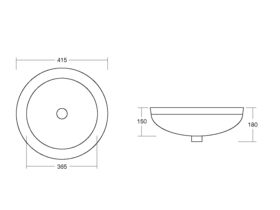 Kado Lux Undercounter Basin White