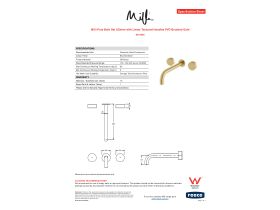 Specification Sheet - Milli Pure Bath Set 250mm with Linear Textured Handles PVD Brushed Gold