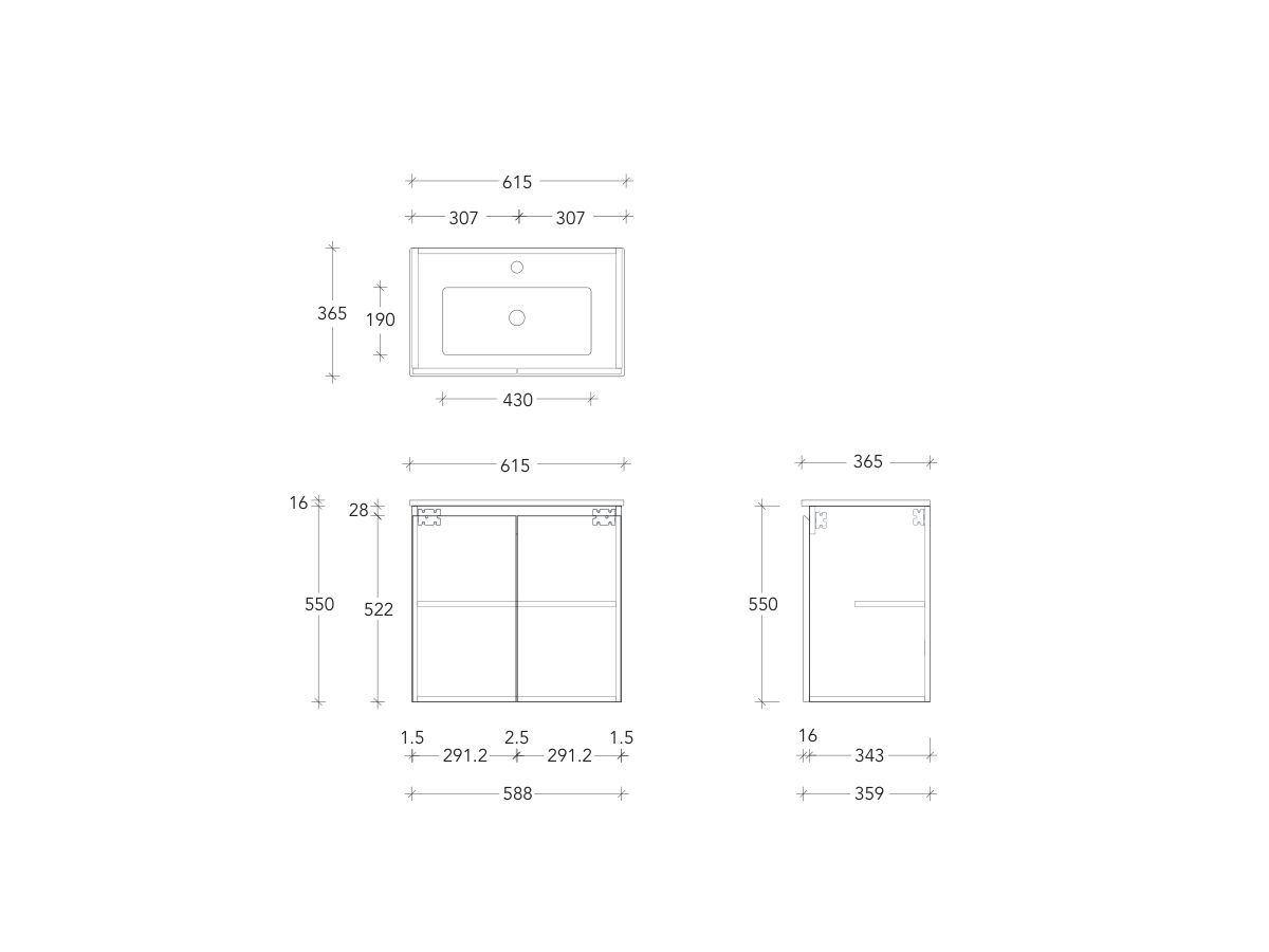 Posh Domaine Ensuite 600 Wall Hung Ceramic