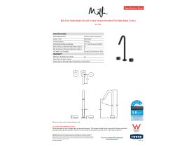 Specification Sheet - Milli Pure Vessel Basin Set with Cirque Textured Handles PVD Matte Black (5 Star)