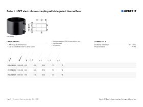 Specification Sheet - Geberit Sleeve Coupling Electroweld 200mm - 300mm
