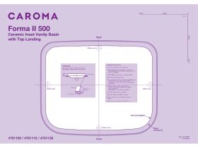 Installation Instructions and Cutout Template - Caroma Forma II 500mm Inset Tap Landing with Overflow Gloss White