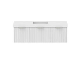 Supporting Image - Kado Neue Fluted Square All Drawer 1500mm Wall Hung Vanity with Centre Basin 90mm Top Ultra White