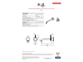 Specification Sheet - Milli Etch Wall Basin/Bath Mixer Tap Set Round Kit Chrome (6 Star)
