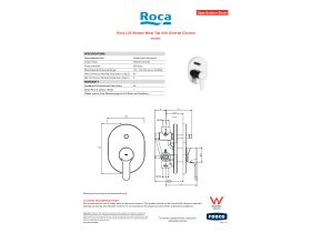 Specification Sheet - Roca L20 Shower Mixer Tap with Diverter Chrome