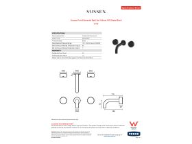 Specification Sheet - Sussex Pure Elemental Bath Set 160mm PVD Matte Black