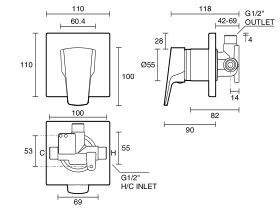 Voda Tide Vortex Shower Mixer