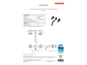 Specification Sheet - Sussex Oria Cross Wall Basin Set 215mm PVD Matte Black (5 Star)
