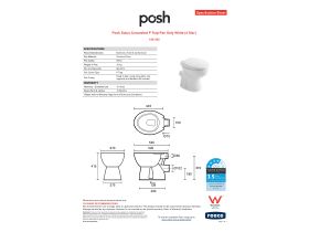 Specification Sheet - Posh Solus Concealed P Trap Pan Only White (4 Star)