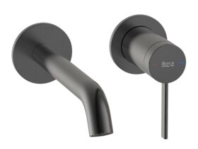 Hero - Roca Ona Wall Basin/Bath Mixer Tap Set Brushed Gunmetal (6 Star) Lead Free