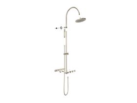 Supporting Image - Faucet Strommen Vara Disc Wall Set with Twin Rail Shower Tap System Kit Brushed Nickel (3 Star) Lead Free