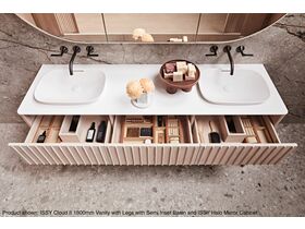 ISSY Cloud II 1800mm Vanity with Legs with Semi Inset Basin and ISSY Halo Mirror Cabinet