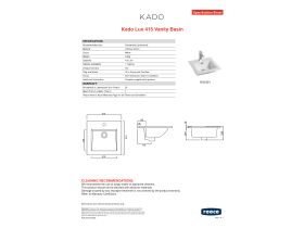 Specification Sheet - Kado Lux Vanity Basin 1 Taphole 415mm White