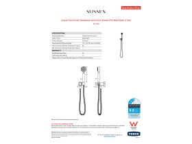 Specification Sheet - Sussex Pure Round Handshower with Swivel Bracket PVD Matte Black (3 Star)