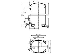 Tecumseh Compressor 6.5hp R22 MHBP TAG5573E-TUBE