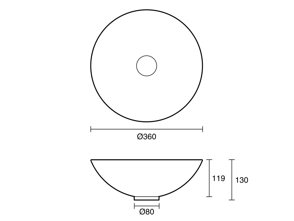 Alape Circa Above Counter Basin 360mm