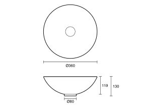 Alape Circa Above Counter Basin 360mm