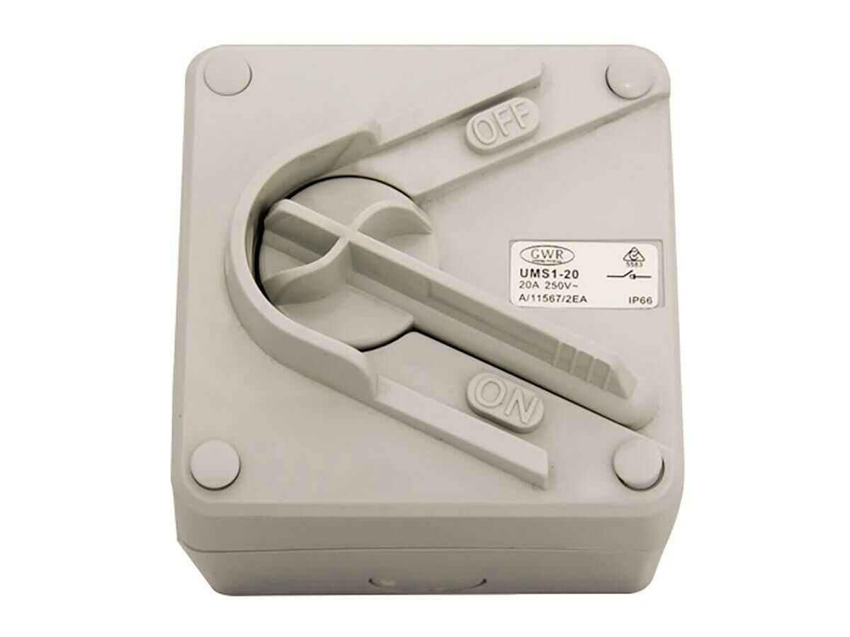 240V 20A IP66 Waterproof Isolator Lockable