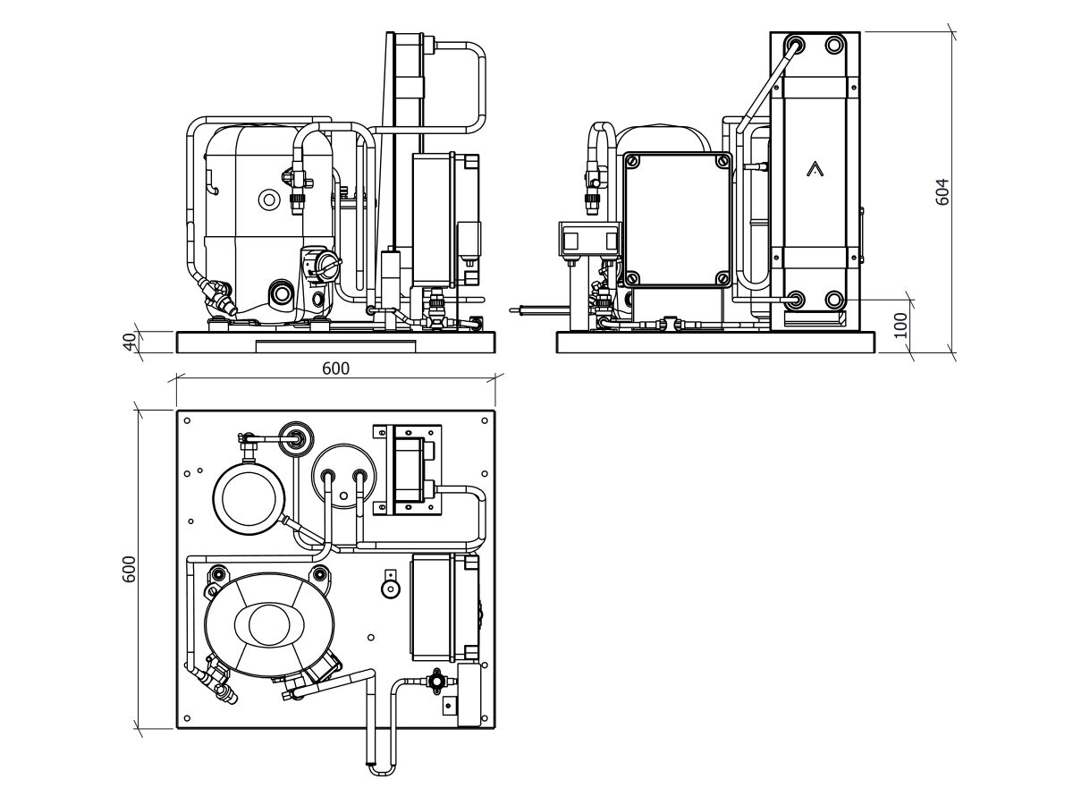 Tecumseh EVO-Aqua Water Cooled Condensing Unit R404A TFH4531ZHR-HE 3 Phase