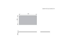 Technical Drawing - Posh Domaine Single 900 Cherry Pie Top