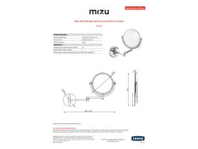 Specification Sheet - Mizu Silk Wall Mounted Pivot Arm Mirror Chrome