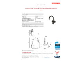 Specification Sheet - Sussex Scala Basin / Sink Mixer Tap Small Curved Right Hand Matte Black (4 Star)