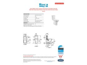 Specification Sheet - Roca Debba Close Coupled Toilet Suite S Trap Back Inlet with MK2 Soft Close Quick Release Toilet Seat White Chrome (4 Star)