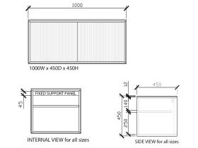 ISSY Halo I Vanity Unit with Two Doors and Internal Shelf 1000widex450deepx450high