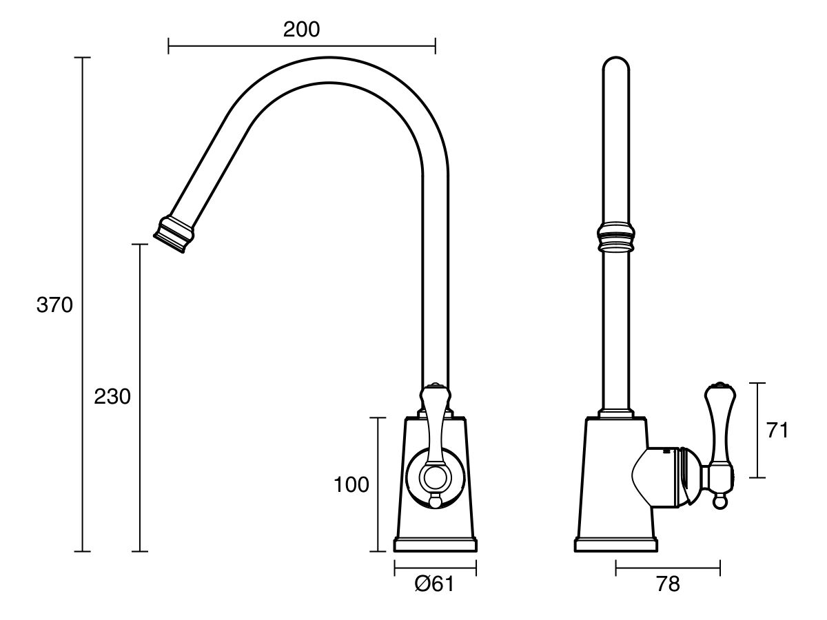 Kado Era Pull Out Sink Mixer Large