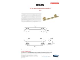 Specification Sheet - Mizu Drift 300mm Grab Rail Straight Brushed Brass