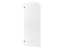 Hero - Kado Lux Frameless Curved Left Fluted Panel with Wall Clips 900mm Brushed Bronze