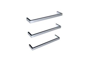 MIZU BLOC HEATED TOWEL RAIL 630MM (TRIPLE PACK) POLISHED STAINLESS STEEL