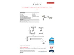 Specification Sheet - Kado Era Wall Basin Set 250mm Cross Handles Brushed Nickel (5 Star) Lead Free
