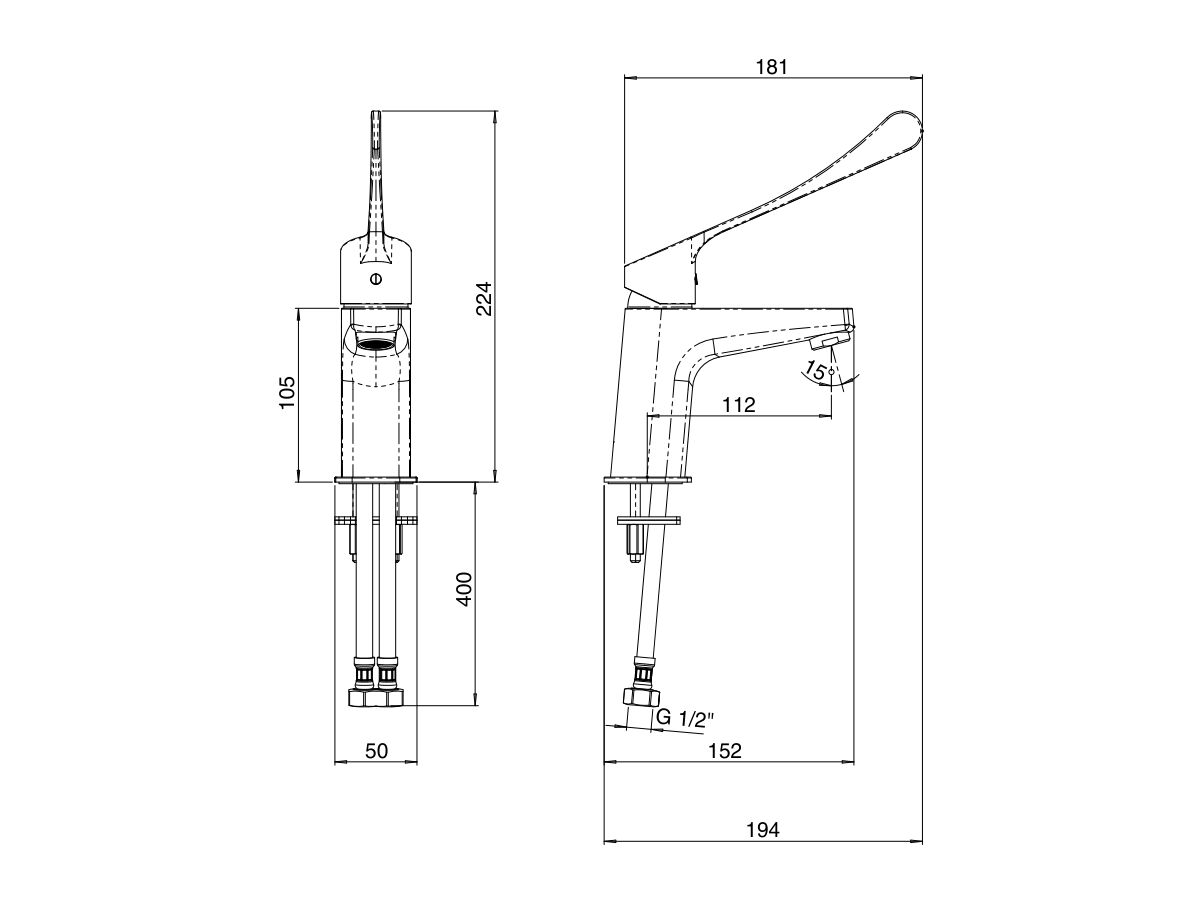 Posh Solus MK3 Basin Mixer Tap with Extended Lever 200mm (4 Star)