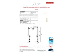 Specification Sheet - Kado Era Exposed Shower & Bath Set Cross Handles Brass Gold (3 Star)
