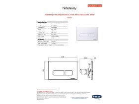 Specification Sheet - Hideaway+ Rectangle Button / Plate Inwall ABS Gloss White