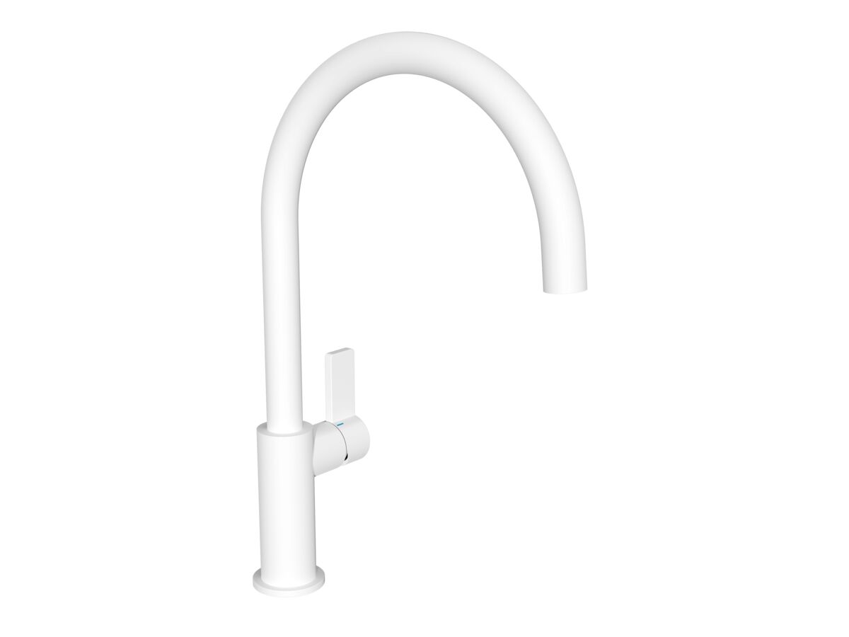 Hero - Nobili Flag Gooseneck Sink Mixer Tap Matte White (4 Star)