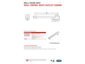 Technical Guide - Milli Edge MK2 Swivel Wall Bath Outlet 230mm Chrome