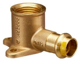>B< Press Gas Wall Plate Elbow 15mm x 1/2" Female BSP