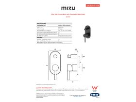 Specification Sheet - Mizu Drift Shower Mixer with Diverter Kit Matte Black
