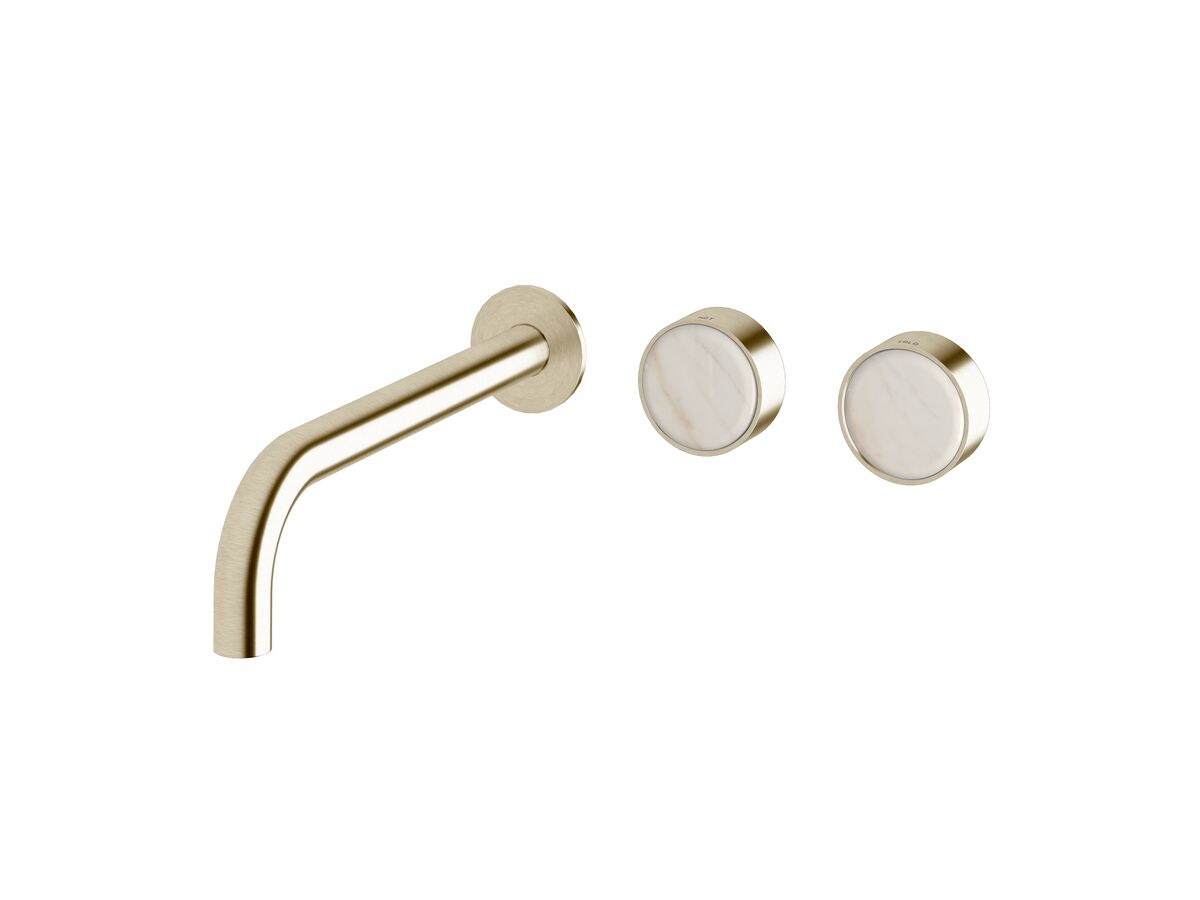 Supporting Image - Sussex Pure Elemental Wall Basin Hostess System 250mm PVD Brushed Platinum Gold (3 Star) Lead Free with Aurora Insert