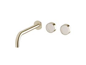 Supporting Image - Sussex Pure Elemental Wall Basin Hostess System 250mm PVD Brushed Platinum Gold (3 Star) Lead Free with Aurora Insert