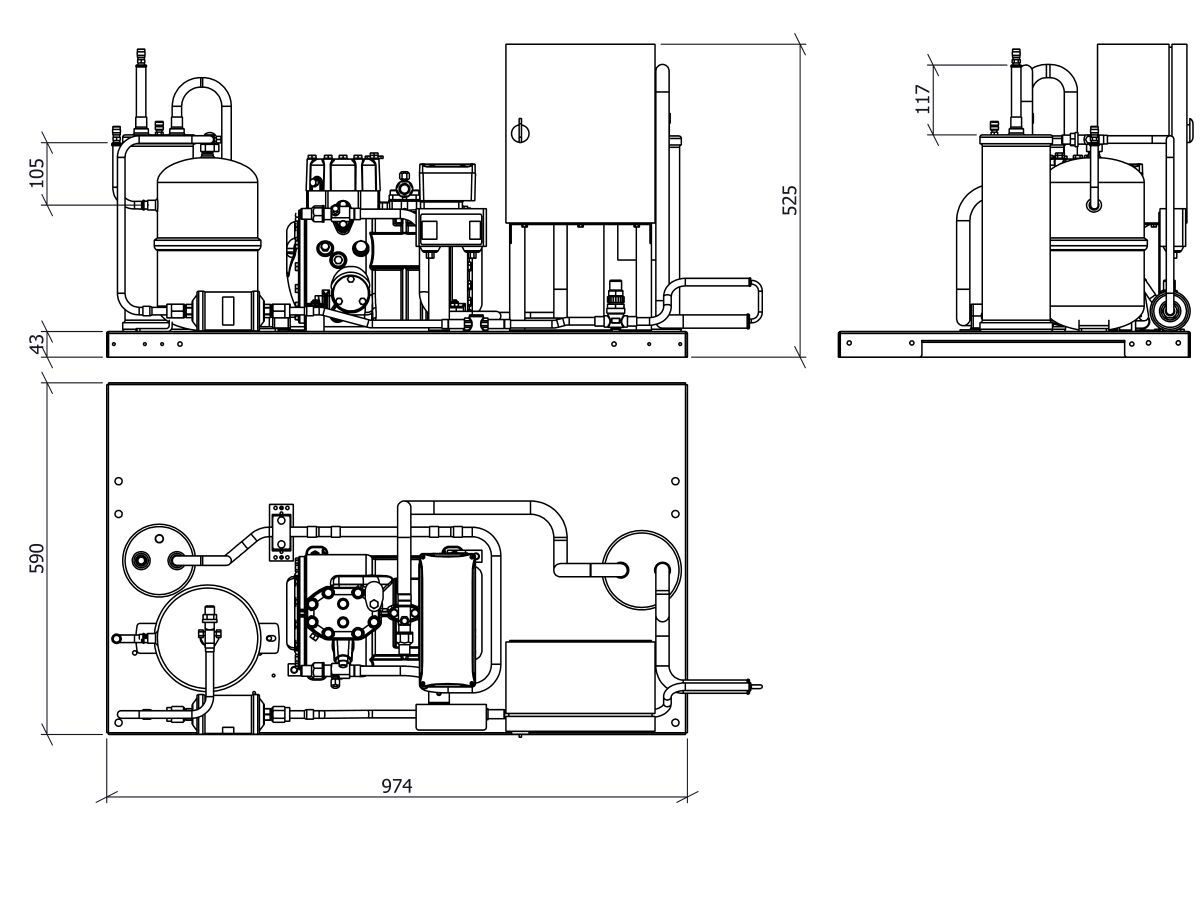 Tecumseh Semi Hermetic Receiver Unit SHR4536ZHR