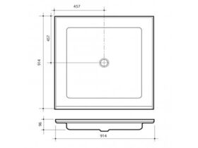 Dolphin Pressed Steel Shower Base Pln 915X 915 White