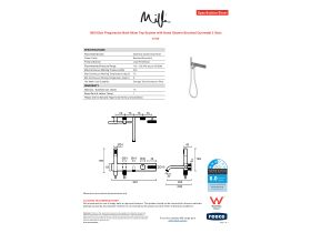 Specification Sheet - Milli Etch Progressive Bath Mixer Tap System with Handshower Brushed Gunmetal (3 Star)