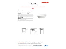 Specification Sheet - LAUFEN The New Classic Above Counter Basin 550 x 380mm Matte White
