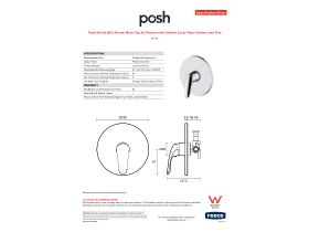 Specification Sheet - Posh Bristol MK2 Shower Mixer Tap All Pressure with 200mm Cover Plate Chrome Lead Free
