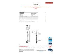 Specification Sheet - Sussex Pure Twin Rail Shower 250mm Curved with Top or Bottom Rail Water Inlet Chrome (3 Star)