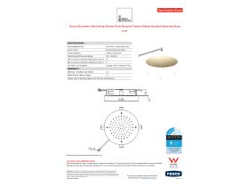 Specification Sheet - Faucet Strommen Vara Ceiling Shower Flush Mounted Trimset 380mm Brushed Admiralty Brass (3 Star)