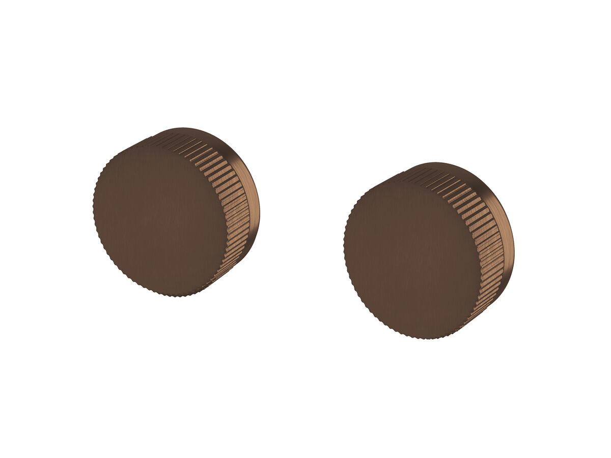 Sussex Pure Progressive Dual Mixer Tap System with Linear Textured Handles PVD Brushed Bronze